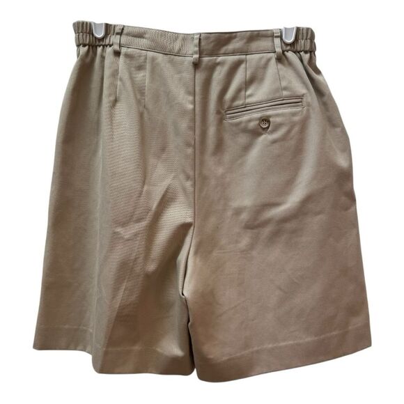 Talbots Khaki Neutral Pleated Front Preppy Bermuda Shorts Size 8 - Picture 2 of 9